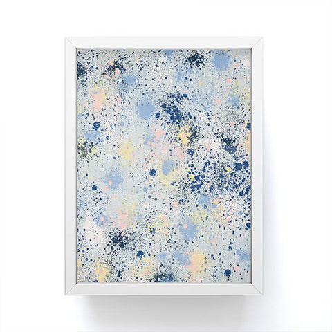 Ninola Design Ink dust texture soft blue Framed Mini Art Print