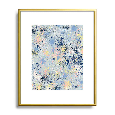 Ninola Design Ink dust texture soft blue Metal Framed Art Print