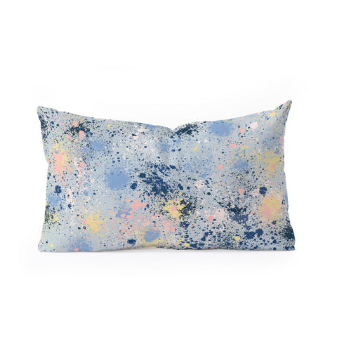 Ninola Design Ink dust texture soft blue Oblong Throw Pillow