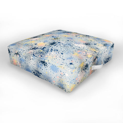 Ninola Design Ink dust texture soft blue Outdoor Floor Cushion