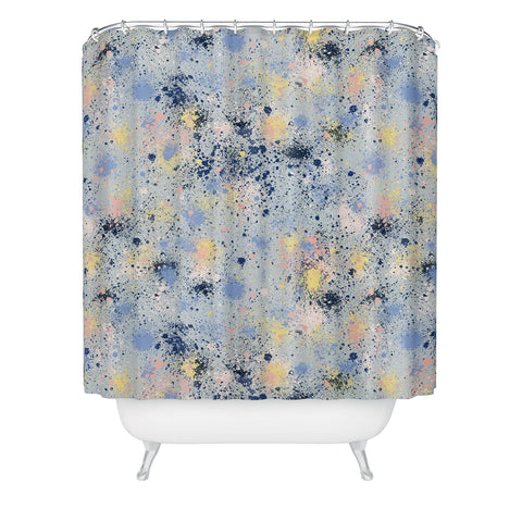 Ninola Design Ink dust texture soft blue Shower Curtain
