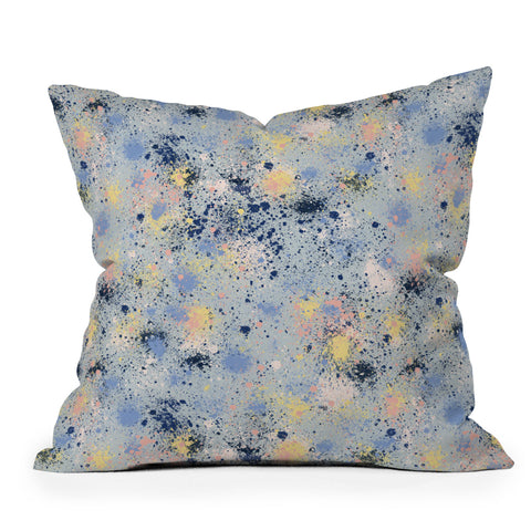 Ninola Design Ink dust texture soft blue Throw Pillow