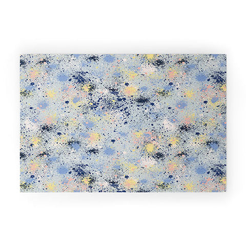 Ninola Design Ink dust texture soft blue Welcome Mat