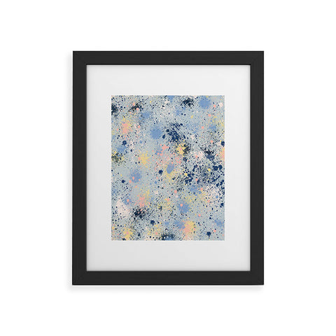 Ninola Design Ink dust texture soft blue Framed Art Print