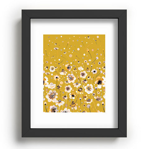 Ninola Design Ink flowers Mustard Recessed Framing Rectangle