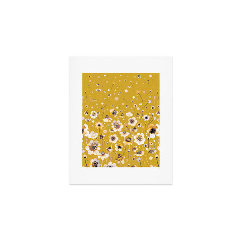Ninola Design Ink flowers Mustard Art Print