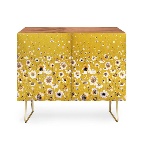 Ninola Design Ink flowers Mustard Credenza