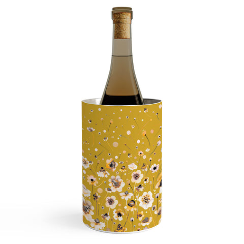 Ninola Design Ink flowers Mustard Wine Chiller