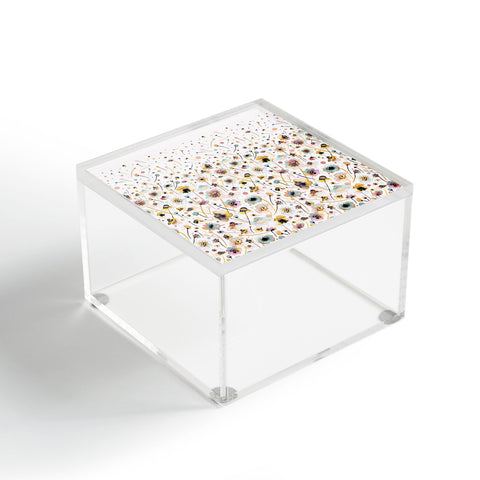 Ninola Design Ink Flowers Ombre Sunshine Acrylic Box