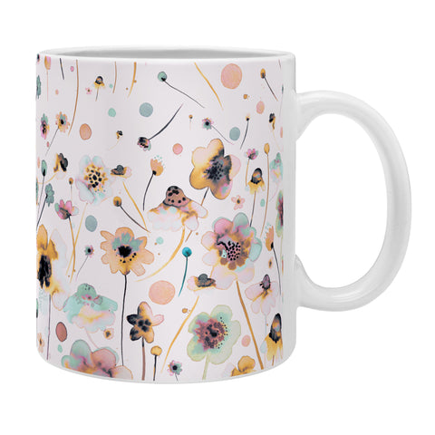Ninola Design Ink Flowers Ombre Sunshine Coffee Mug