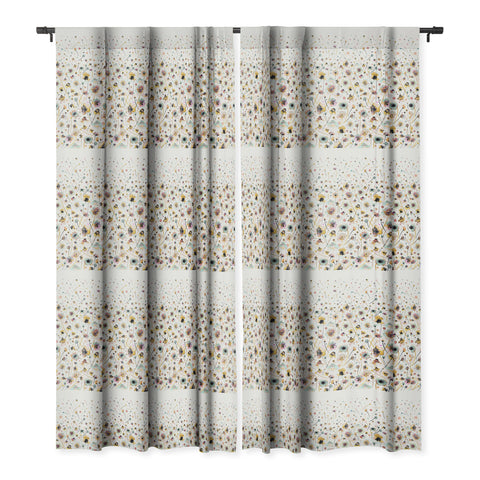 Ninola Design Ink Flowers Ombre Sunshine Blackout Window Curtain