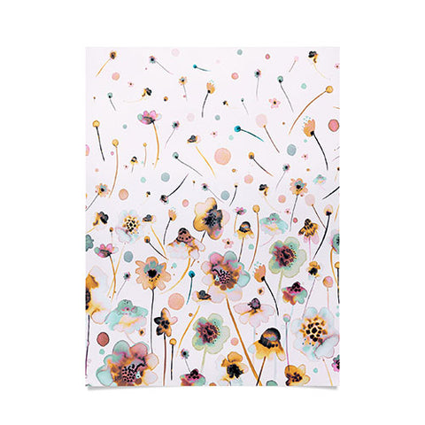 Ninola Design Ink Flowers Ombre Sunshine Poster