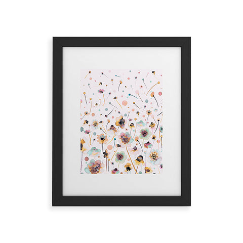 Ninola Design Ink Flowers Ombre Sunshine Framed Art Print