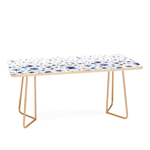 Ninola Design Ink flowers Soft blue Coffee Table