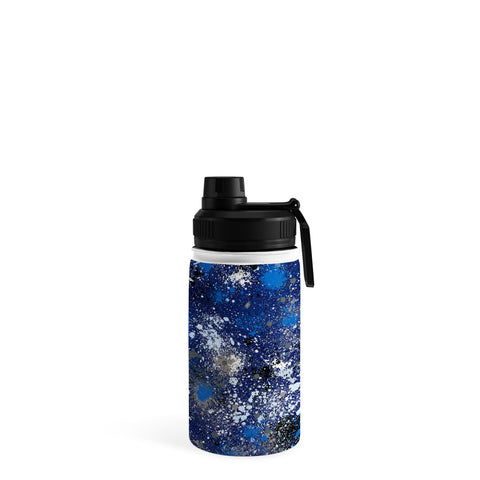 Ninola Design Ink splatter blue night Water Bottle