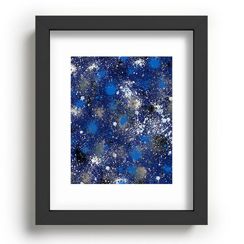 Ninola Design Ink splatter blue night Recessed Framing Rectangle