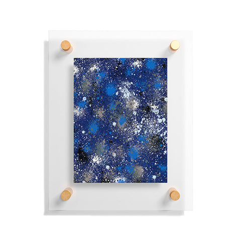 Ninola Design Ink splatter blue night Floating Acrylic Print
