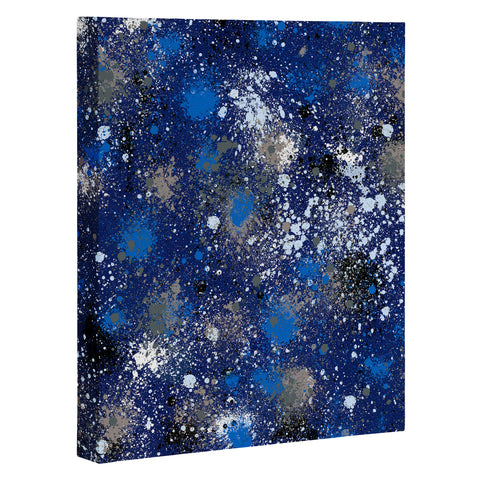 Ninola Design Ink splatter blue night Art Canvas