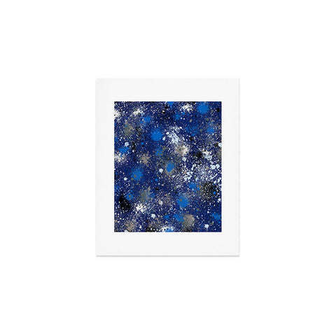 Ninola Design Ink splatter blue night Art Print