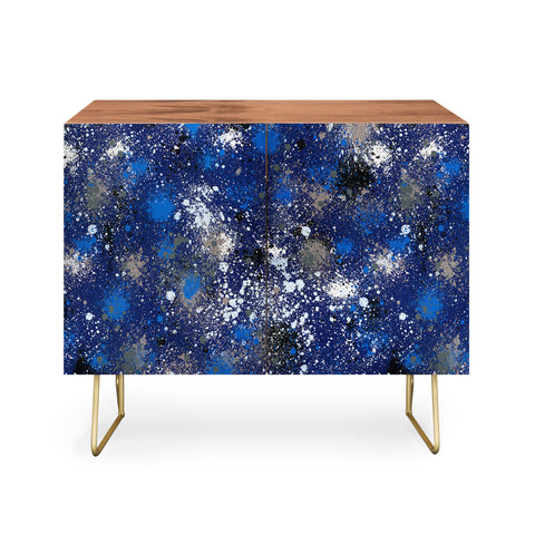 Ninola Design Ink splatter blue night Credenza