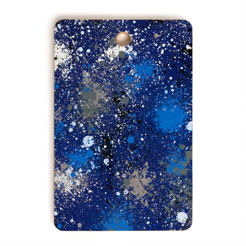 Ninola Design Ink splatter blue night Cutting Board Rectangle