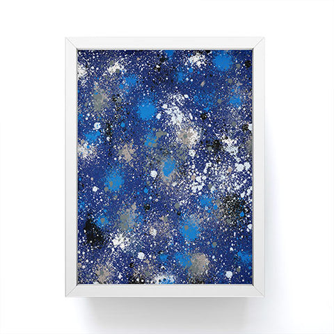Ninola Design Ink splatter blue night Framed Mini Art Print