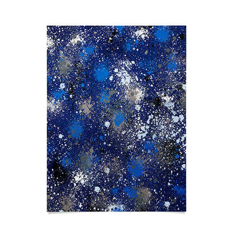Ninola Design Ink splatter blue night Poster