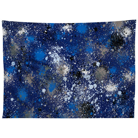 Ninola Design Ink splatter blue night Tapestry