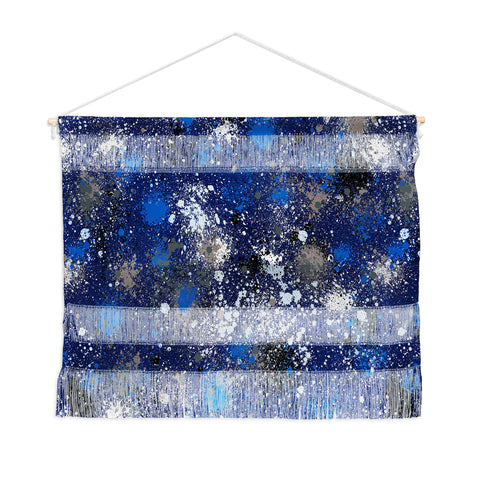 Ninola Design Ink splatter blue night Wall Hanging Landscape