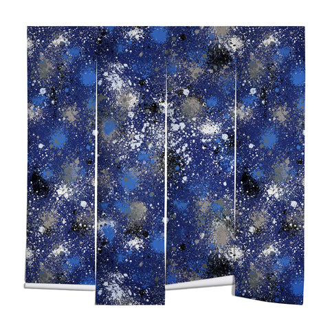 Ninola Design Ink splatter blue night Wall Mural