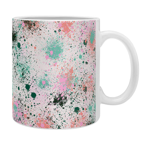 Ninola Design Ink Splatter Coral Green Coffee Mug