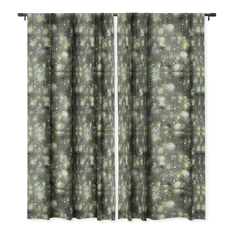 Ninola Design Ink Splatter Dark Night Blackout Window Curtain