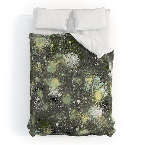 Ninola Design Ink Splatter Dark Night Duvet Cover