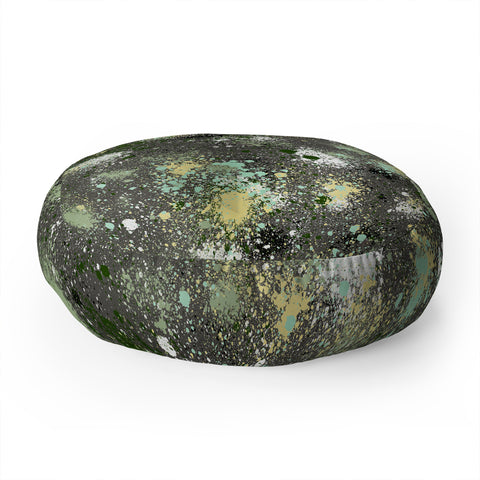 Ninola Design Ink Splatter Dark Night Floor Pillow Round