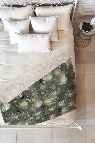 Ninola Design Ink Splatter Dark Night Fleece Throw Blanket