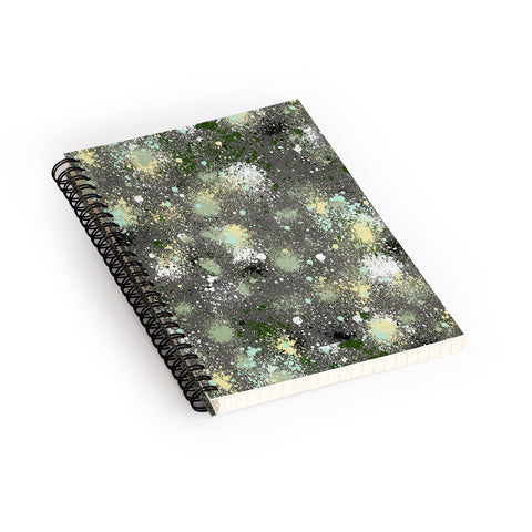 Ninola Design Ink Splatter Dark Night Spiral Notebook