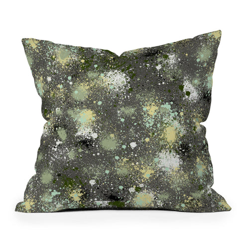Ninola Design Ink Splatter Dark Night Throw Pillow