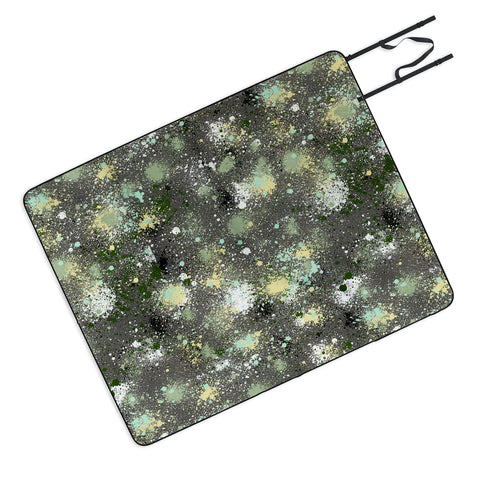 Ninola Design Ink Splatter Dark Night Picnic Blanket