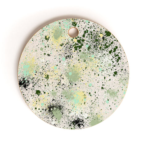 Ninola Design Ink Splatter Lime Banana Cutting Board Round