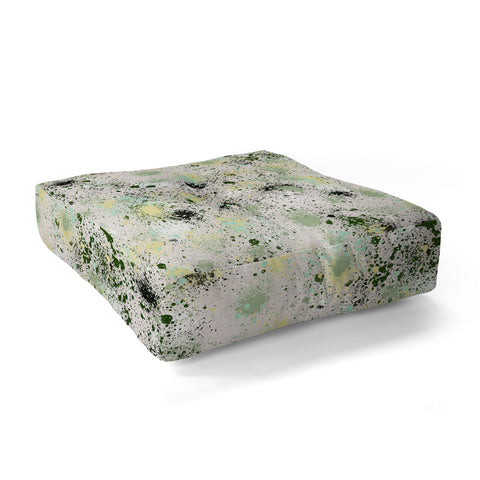 Ninola Design Ink Splatter Lime Banana Floor Pillow Square