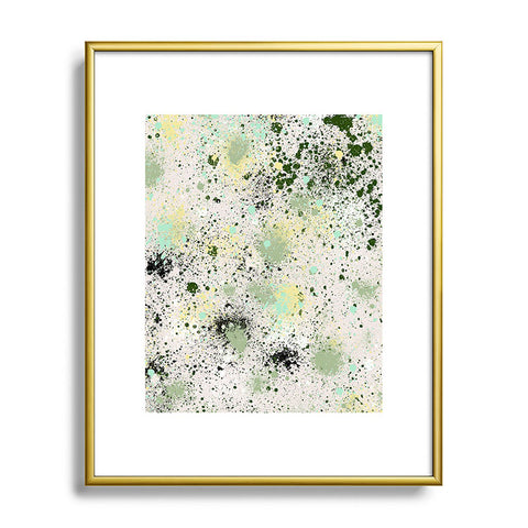 Ninola Design Ink Splatter Lime Banana Metal Framed Art Print