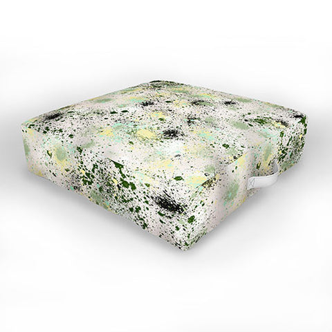 Ninola Design Ink Splatter Lime Banana Outdoor Floor Cushion