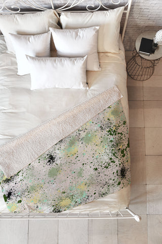 Ninola Design Ink Splatter Lime Banana Fleece Throw Blanket