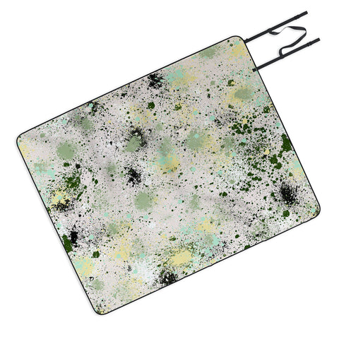 Ninola Design Ink Splatter Lime Banana Picnic Blanket