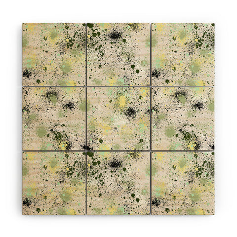 Ninola Design Ink Splatter Lime Banana Wood Wall Mural