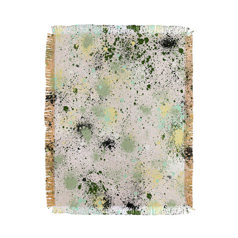 Ninola Design Ink Splatter Lime Banana Throw Blanket