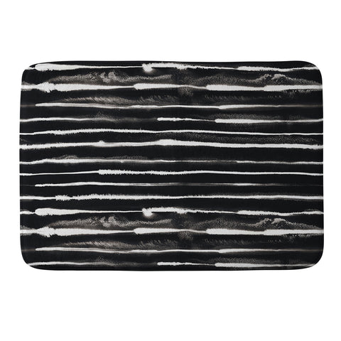 Ninola Design Ink stripes Black Memory Foam Bath Mat