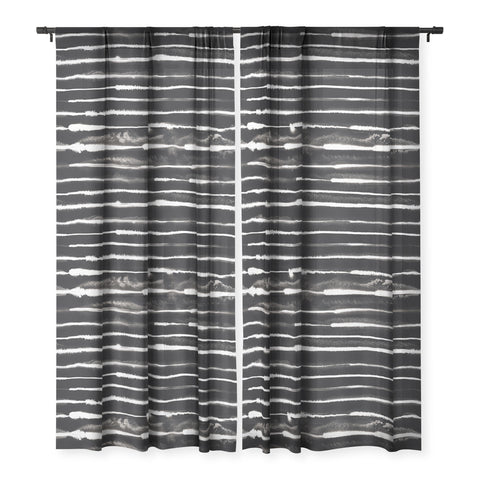 Ninola Design Ink stripes Black Sheer Non Repeat