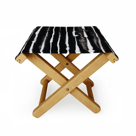 Ninola Design Ink stripes Black Folding Stool