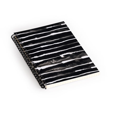 Ninola Design Ink stripes Black Spiral Notebook